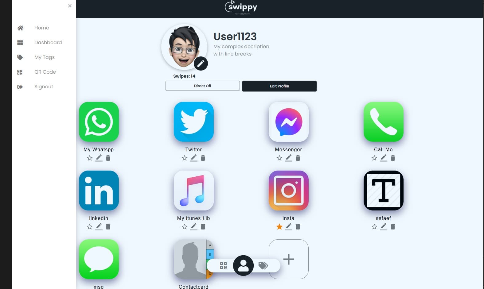 Swippy - Profile Sharing App